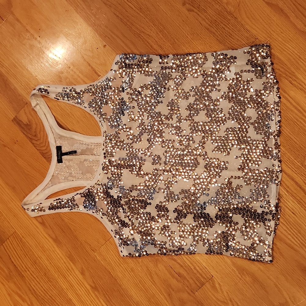 GLIZ gold sequin racer back tank